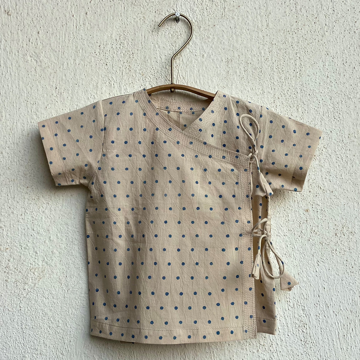 Organic Cotton Unisex Zoo Bag -  Indigo Raidana Angarakha + Indigo Checks Angarakha with Indigo Checks Pajama Pants