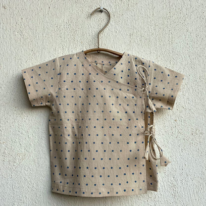 Organic Cotton Unisex Zoo Bag -  Indigo Raidana Angarakha + Indigo Checks Angarakha with Indigo Checks Pajama Pants
