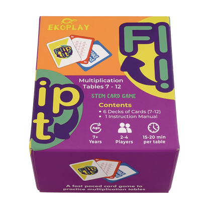 Ekoplay Flip It Multiplication STEM Card Game (Tables 7–12) | Reinforces Multiplication Tables Through Fun Play