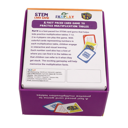 Ekoplay Flip It Multiplication STEM Card Game (Tables 7–12) | Reinforces Multiplication Tables Through Fun Play