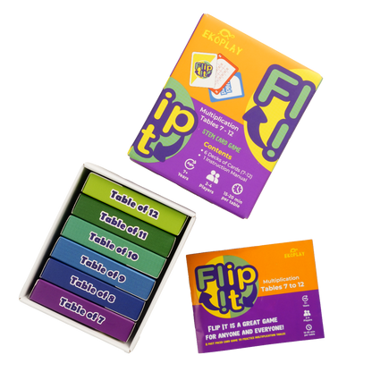 Ekoplay Flip It Multiplication STEM Card Game (Tables 7–12) | Reinforces Multiplication Tables Through Fun Play