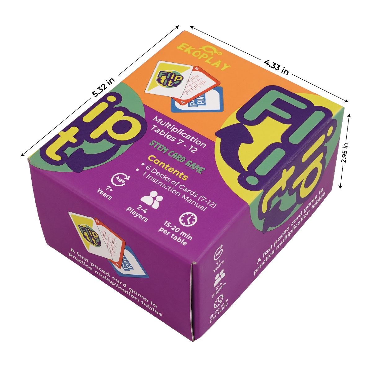 Ekoplay Flip It Multiplication STEM Card Game (Tables 7–12) | Reinforces Multiplication Tables Through Fun Play