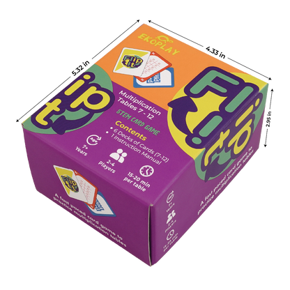 Ekoplay Flip It Multiplication STEM Card Game (Tables 7–12) | Reinforces Multiplication Tables Through Fun Play