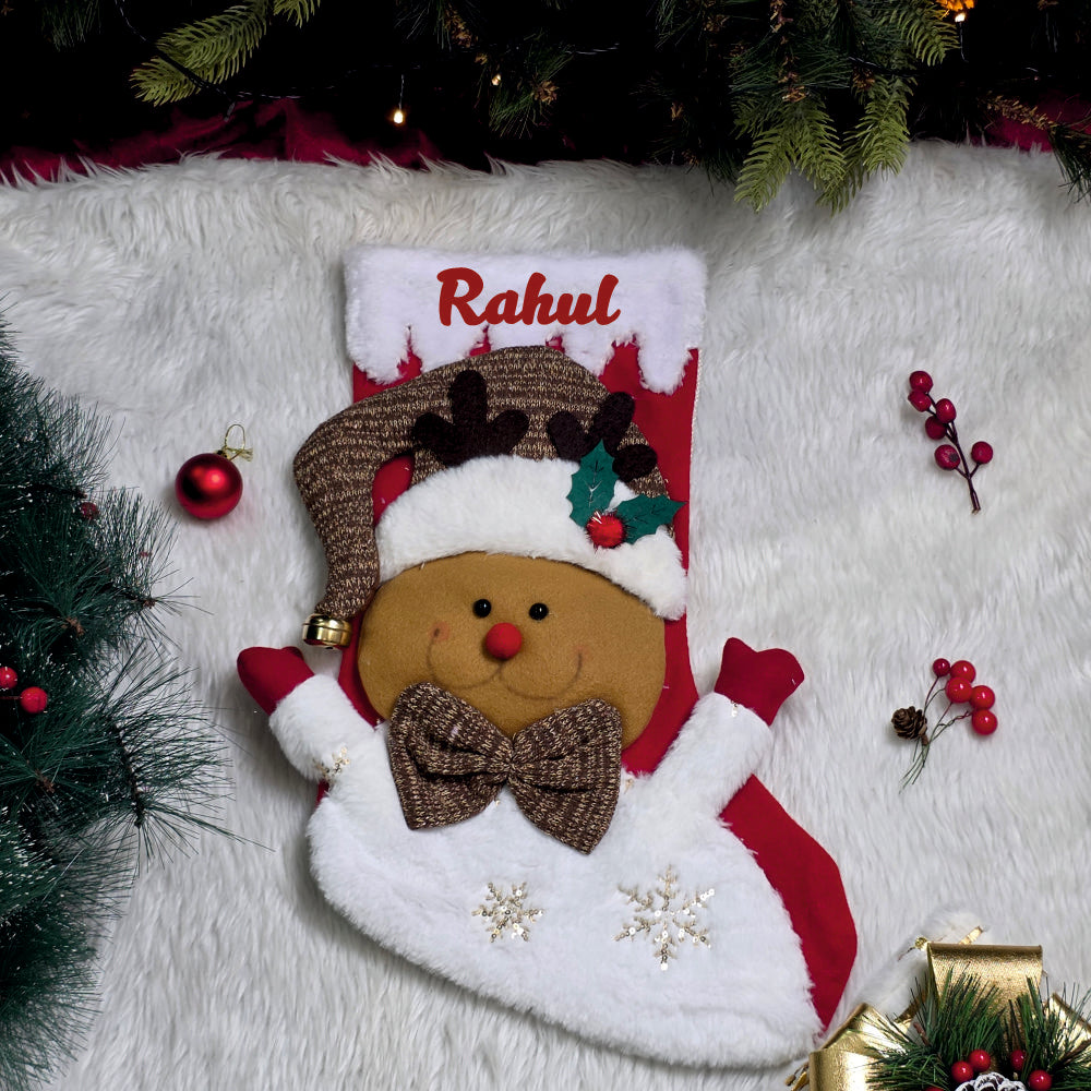 Snowy Snuggle Stocking - Reindeer