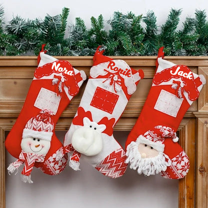 Nordic Knit Stocking - Snowman