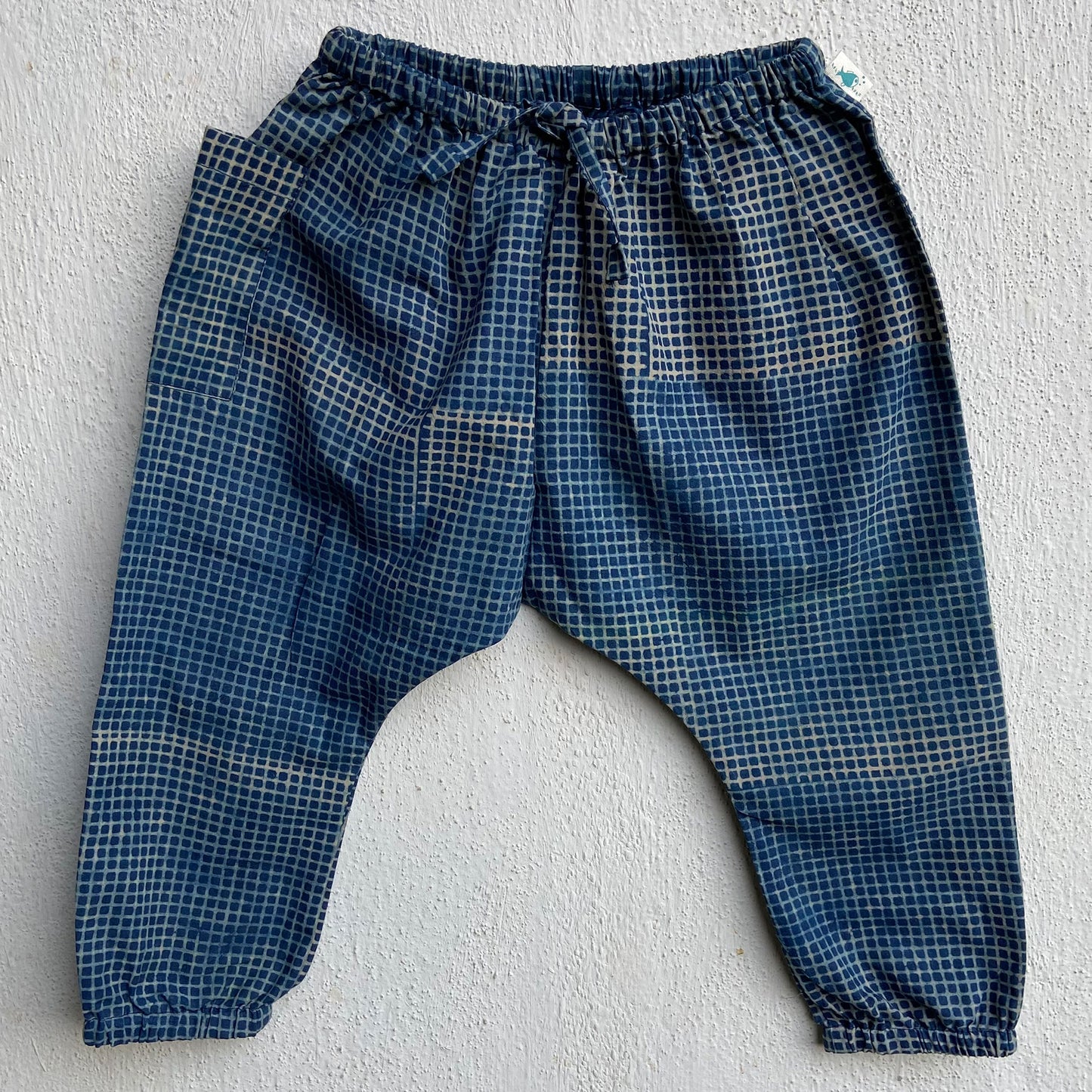Organic Cotton Unisex Indigo Raidana Kurta and Indigo Checks Pajama Pants Set