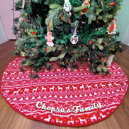 48" Tree Skirt - Nordic Reindeer Knit