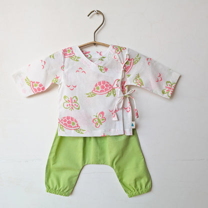 Organic Cotton Baby Outfit Set - Turtle Print | Whitewater Kids