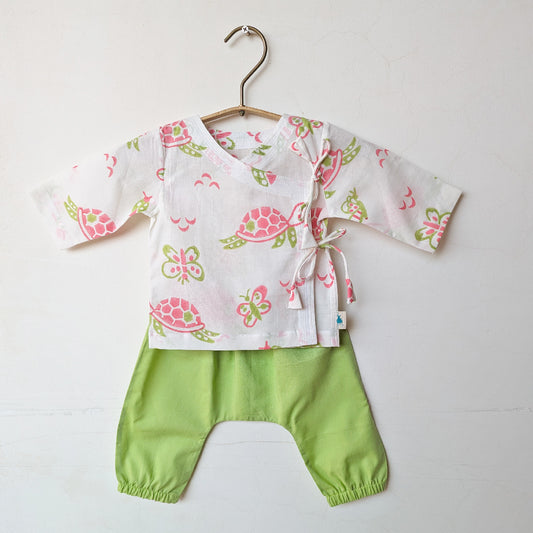 Organic Cotton Baby Outfit Set - Turtle Print | Whitewater Kids