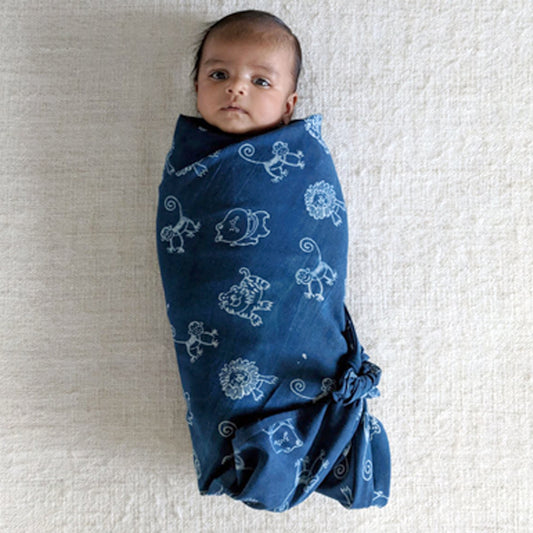 Organic Muslin Swaddle Wrap - Zoo.