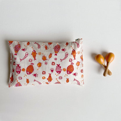 Koi Organic Cotton/Kapok Toddler Pillow +  Maracas