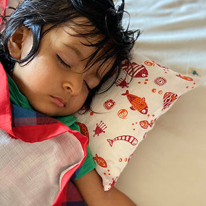 Koi Organic Cotton/Kapok Toddler Pillow +  Maracas
