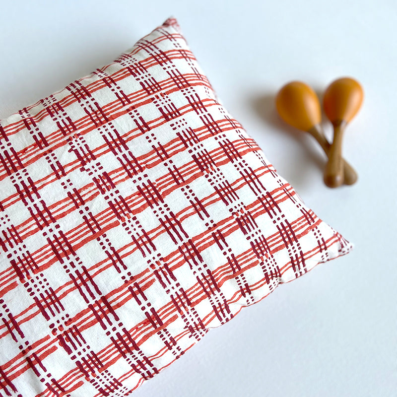 Organic Manjha Print Kapok Pillow + Maracas