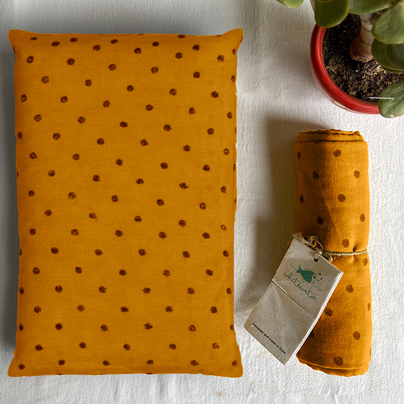 Newborn Gift Bundle - Organic Cotton Baby/Toddler Cotton/Kapok Filled Pillow + Swaddle - Raidana