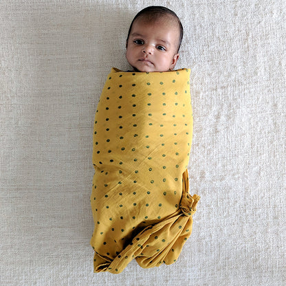 Newborn Gift Bundle - Organic Cotton Baby/Toddler Cotton/Kapok Filled Pillow + Swaddle - Raidana