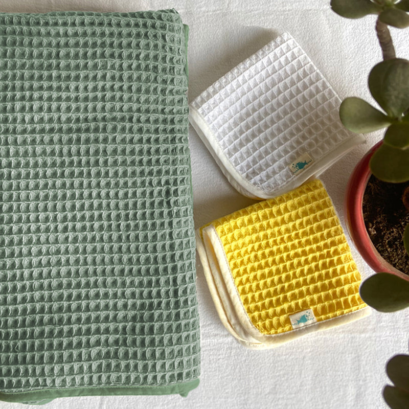 Essential Bag - Organic Handwoven Waffle Towel Set