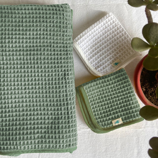 Essential Bag - Organic Handwoven Waffle Towel Set