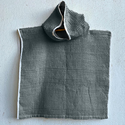 Essential Bag - Organic Handwoven Grey Waffle Hooded Poncho Set