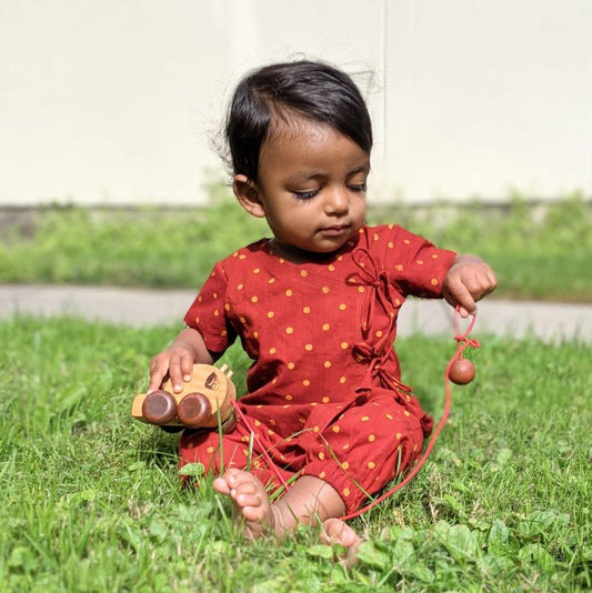 Organic Cotton Madder Raidana Angrakha / Kimono Top