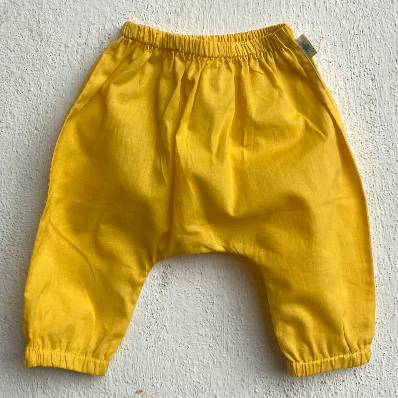 Organic Cotton Unisex Yellow Patang Jhabla and Pajama Pants Set