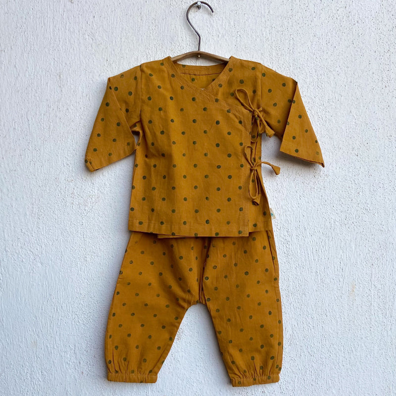 Organic Cotton Mustard Raidana Angarakha / Kimono Top