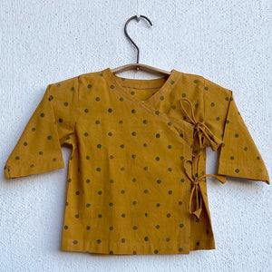 Organic Cotton Mustard Raidana Angarakha / Kimono Top