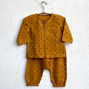 Organic Cotton Unisex Co-ord Set - Mustard Raidana Kurta and Pants