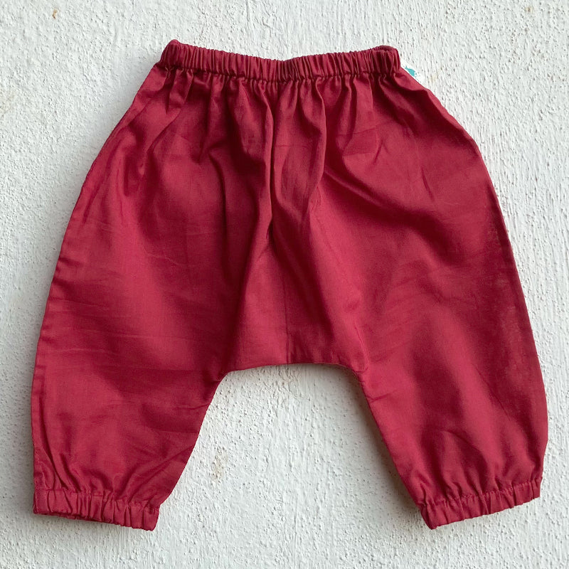 Organic Cotton Unisex Red Koi Jhabla and Pajama Pants Set