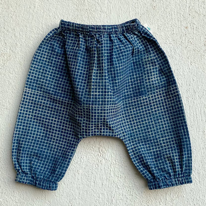 Organic Cotton Zoo Bag - Yellow Zoo Jhabla + Indigo Checks Angarakha and Indigo Checks Pajama Pants Set