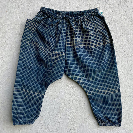 Organic Cotton Indigo Checks Pyjama Pants