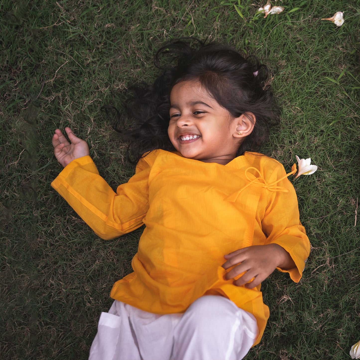 Organic Cotton Yellow Angarakha / Kimono Top