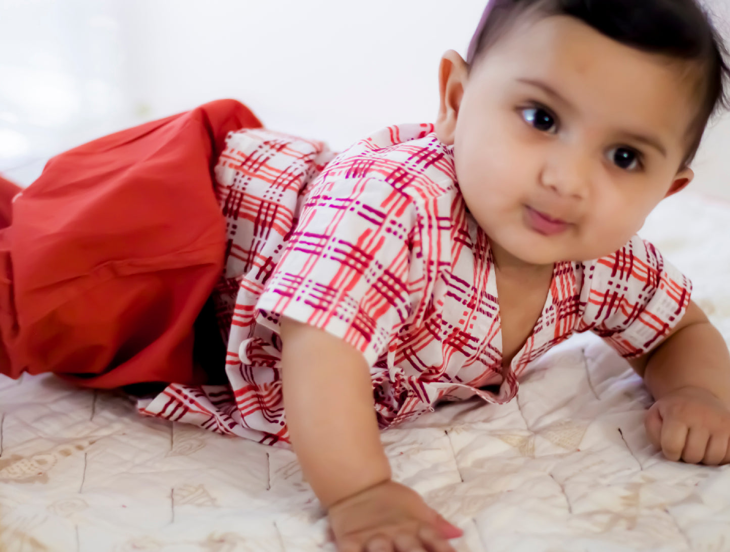 Manjha Bag - Angarakha and Pyjama Pants Set - Whitewater
